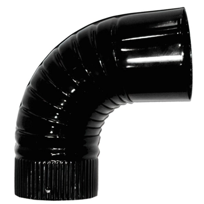 Codo Estufa Color Negro Vitrificado de 130 mm, 90°, al por Mayor | Almacén de Ferretería