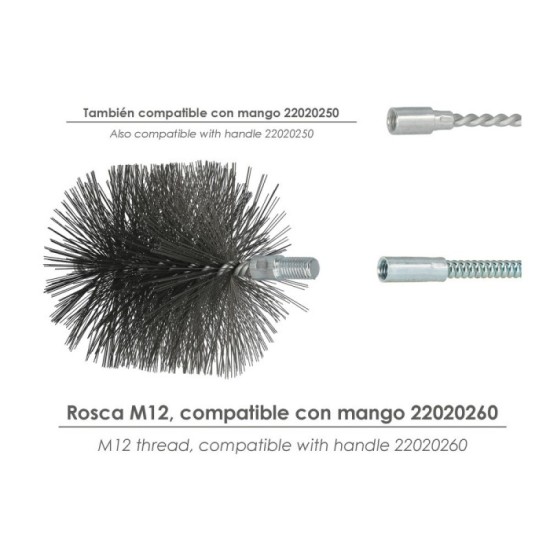 Cepillo Limpiatubos Acero 120 mm M12 al por Mayor | Almacén de Ferretería