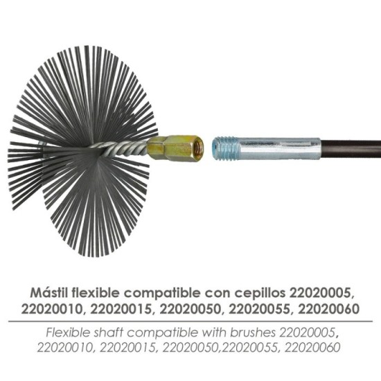 Mastil Flexible Deshollinador Rosca M12 Longitud de 1,4 metros, al por Mayor | Almacén de Ferretería