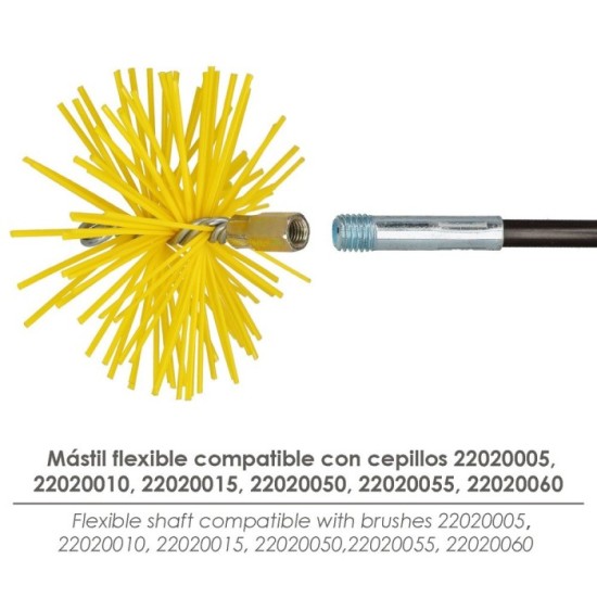 Mastil Flexible Deshollinador Rosca M12 Longitud de 1,4 metros, al por Mayor | Almacén de Ferretería