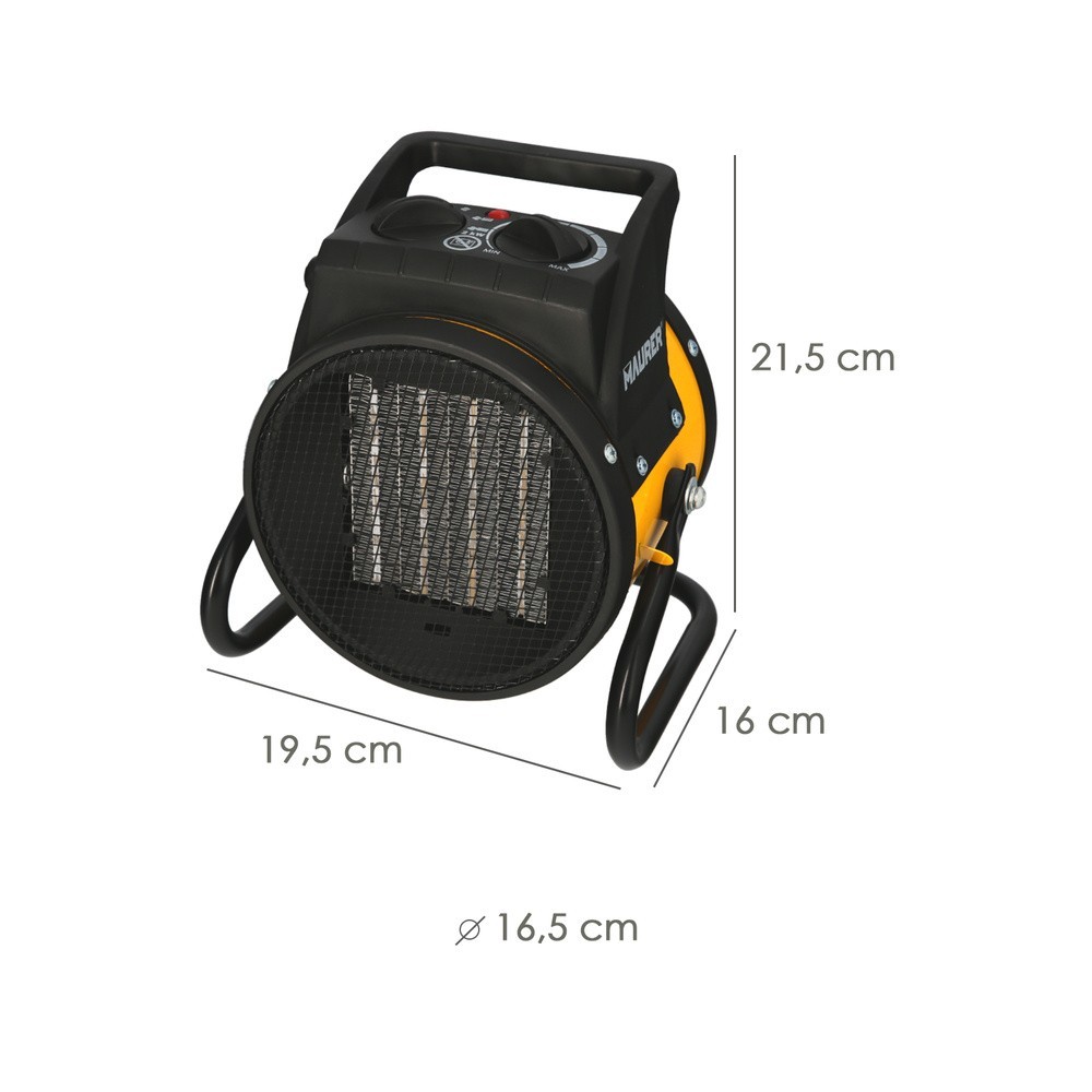Calefactor Termoventilador Ceramico Cañon Suelo y Pared 1000 / 2000 Watt, Cañon Aire Caliente, Cañon Calefactor 2 Potencias al p