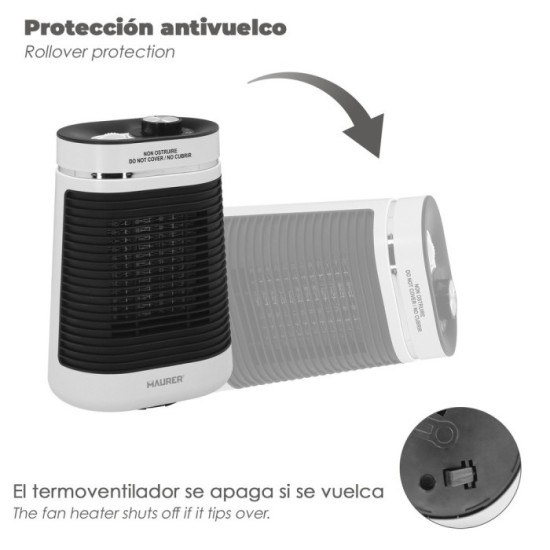 Termoventilador Ceramico Oscilante 1000/1500 Watt, al por Mayor | Almacén de Ferretería