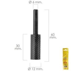 Fresa Rotativa Para Metal Cilindrica Ø 12 mm, Para Taladro / Fresadora