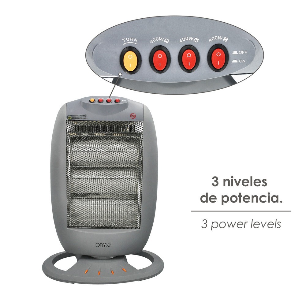 Estufa Halogena Oscilante 400 / 800 / 1200 W al por Mayor | Almacén de Ferretería