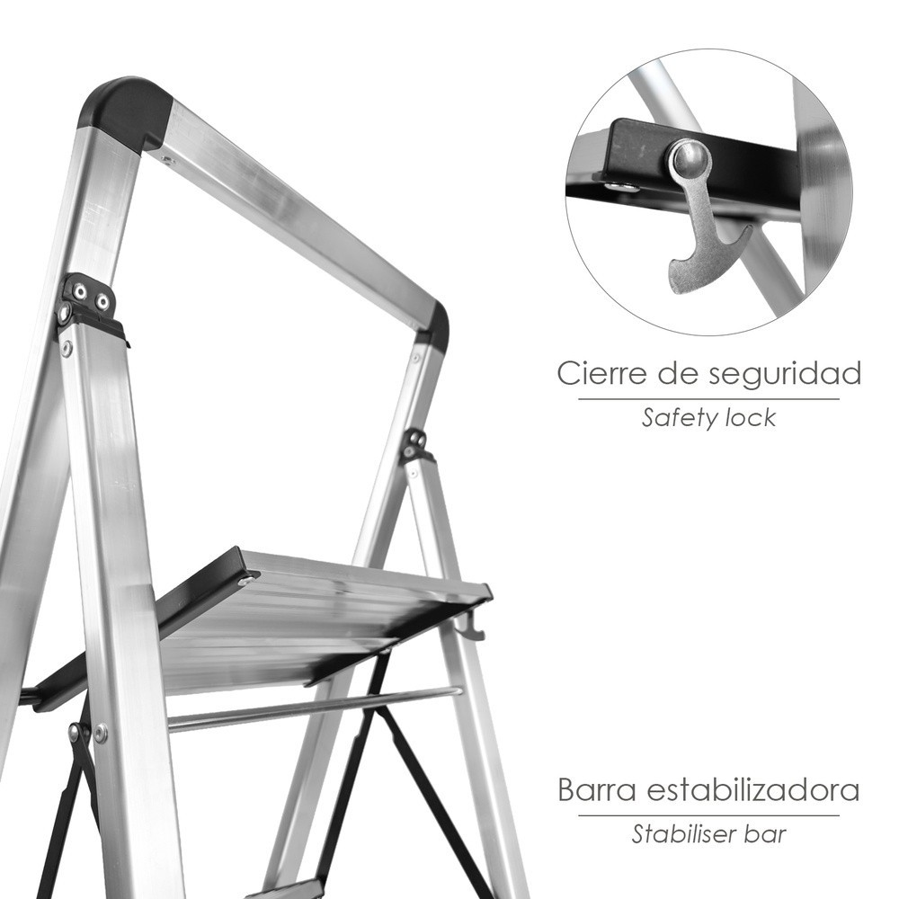 Escalera Plana Aluminio 3 Peldaños al por Mayor | Almacén de Ferretería
