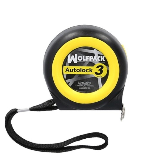 Flexometro Sistema Autolock Con Freno Automatico Longitud 3 Metros Ancho Cinta 16 mm, Magnetico, Cinta Metrica Freno Automatico 