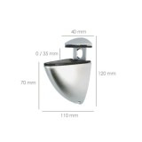 Soporte Pelicano Regulable Para Estante 1 / 20 mm, Cromo Mate (1 Pieza) al por Mayor | Almacén de Ferretería