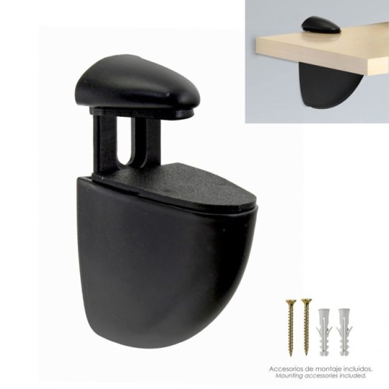 Soporte Pelicano Regulable Para Estante 1 / 20 mm, Negro (1 Pieza) al por Mayor | Almacén de Ferretería