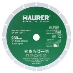 Disco De Corte Para Madera y Plasticos Ø 230 x 1,6 mm,