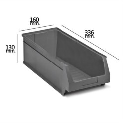 Gaveta Apilable Almacenamiento Gris Nº53  336x160x130 mm,