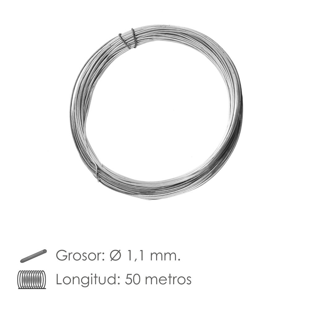 Alambre Galvanizado 1,10mm / 6 (Rollo 50 metros) al por Mayor | Almacén de Ferretería