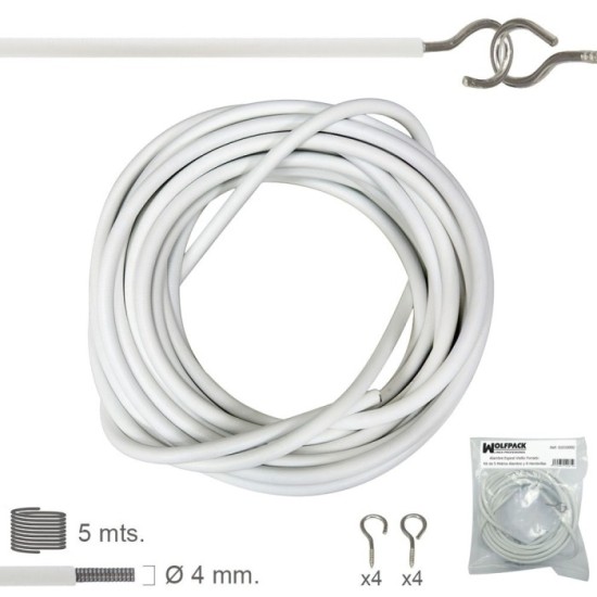 Gusanillo Espiral Visillo Forrado Kit de 5 Metros gusanillo y 8 Hembrillas al por Mayor | Almacén de Ferretería