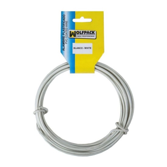 Alambre Plastificado (Rollo 10 Metros) Blanco Nº 16 / 2,7 mm, al por Mayor | Almacén de Ferretería