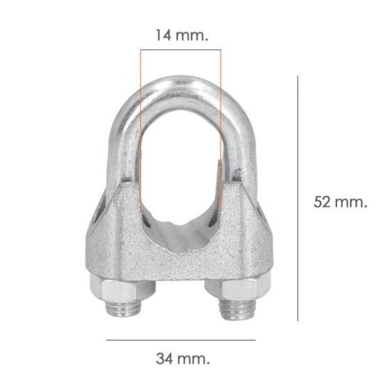 Sujetacables Galvanizado 14 mm,9/16" Uso Domestico al por Mayor | Almacén de Ferretería