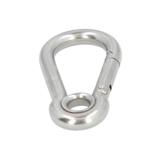 Mosqueton Bombero Inoxidable Con Ojo, 80 mm, Uso domestico al por Mayor | Almacén de Ferretería