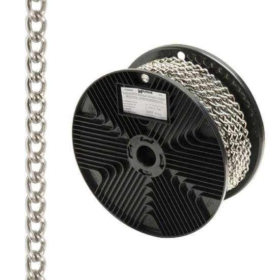 Cadena Decorativa Barbada Niquelada 2,0 mm, Rollo 20 metros al por Mayor | Almacén de Ferretería