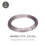 Alambre Galvanizado Rollo  5 kg, Nº14 - 2,2 mm al por Mayor | Almacén de Ferretería