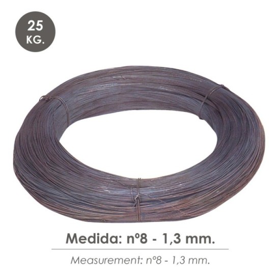 Alambre Recocido Rollo 25 kg, Nº8 - 1,3 mm, al por Mayor | Almacén de Ferretería