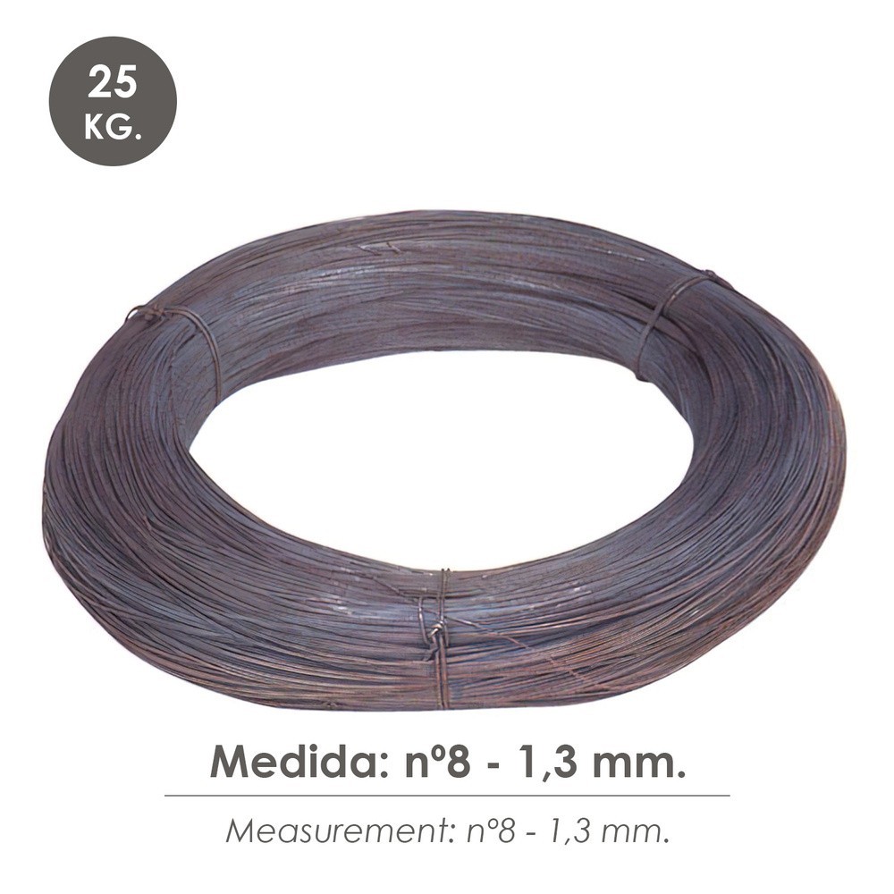 Alambre Recocido Rollo 25 kg, Nº8 - 1,3 mm, al por Mayor | Almacén de Ferretería
