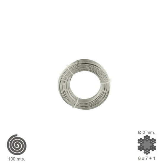 Cable Galvanizado   2 mm, (Rollo 100 Metros) No Elevacion al por Mayor | Almacén de Ferretería