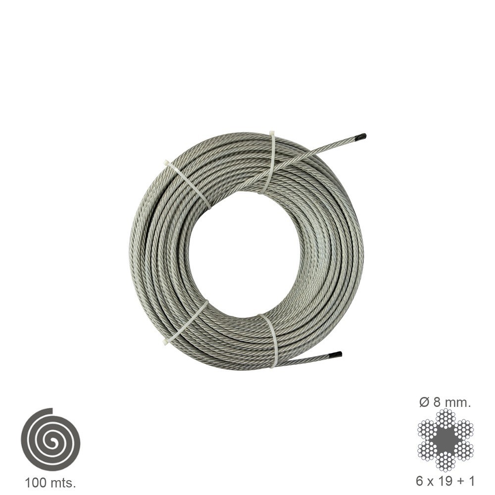 Cable Galvanizado   8 mm, (Rollo 100 Metros) No Elevacion al por Mayor | Almacén de Ferretería