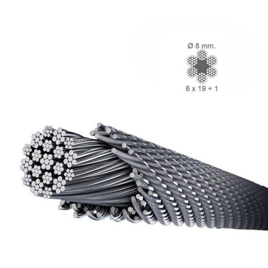 Cable Galvanizado   8 mm, (Rollo 100 Metros) No Elevacion al por Mayor | Almacén de Ferretería