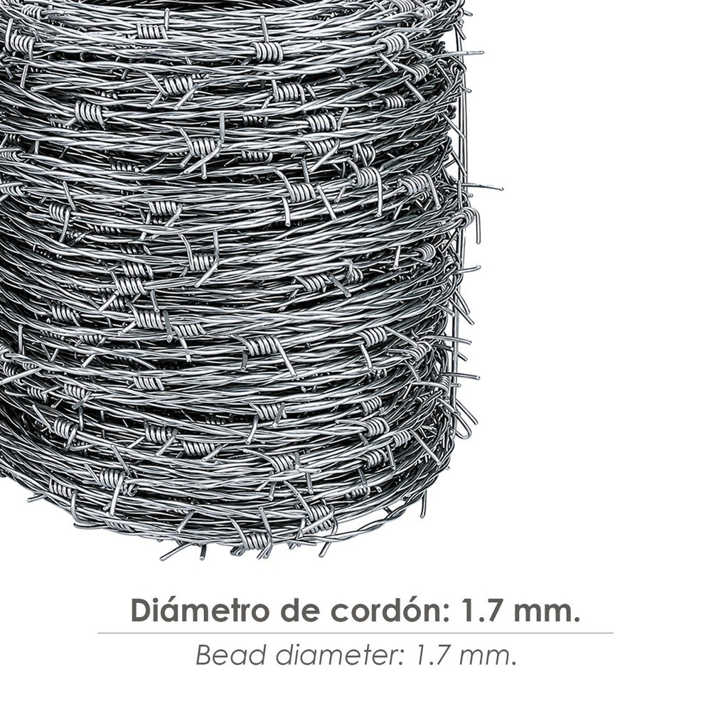 Alambre Espino Galvanizado 100 Metros 4/12 al por Mayor | Almacén de Ferretería