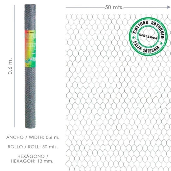 Enrejado Triple Torsion 13/  60 cm, Rollo 50 Metros Uso Domestico al por Mayor | Almacén de Ferretería