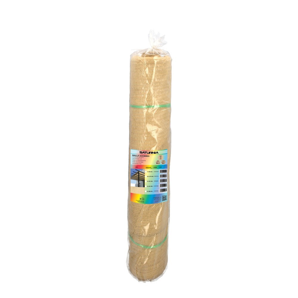 Malla Sombreo Rollo 2 x 50 metros, Reduce Radiación, Protección Jardín y Terraza, Regula Temperatura, Color Beige al por Mayor |