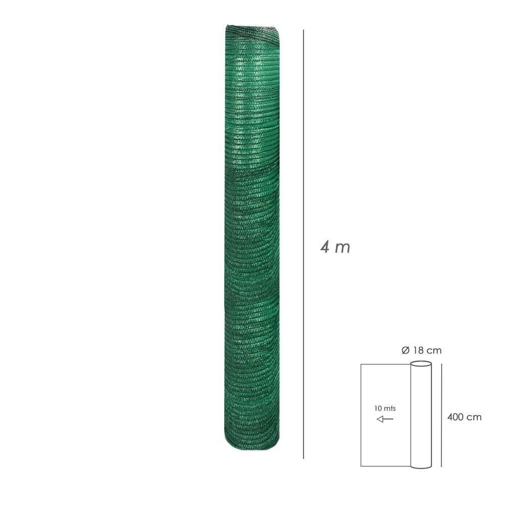 Malla Sombreo Rollo 4 x 50 metros, Reduce Radiación, Protección Jardín y Terraza, Regula Temperatura, Color Verde Claro al por M