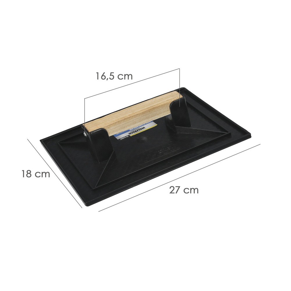 Talocha Plastico 27 x 18 cm, Mango Madera Negra Con Alveolos al por Mayor | Almacén de Ferretería