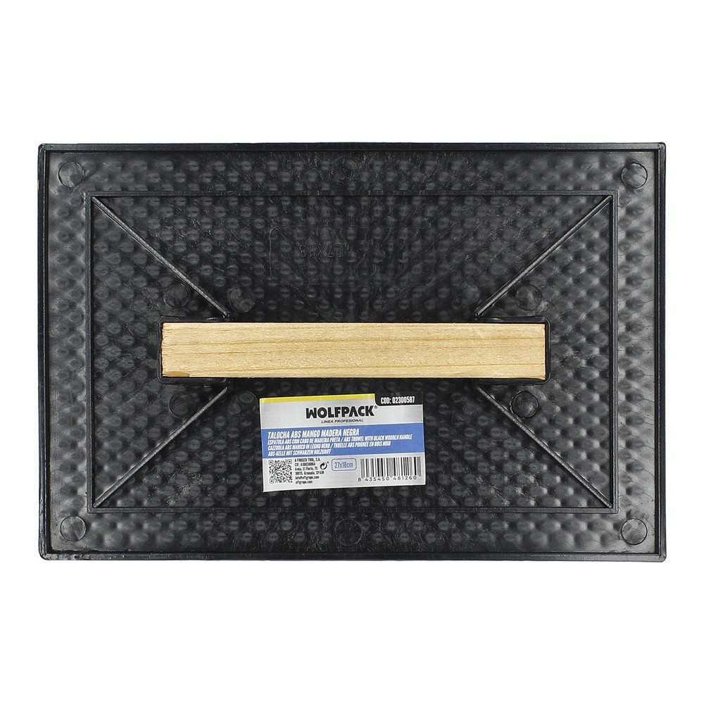 Talocha Plastico 27 x 18 cm, Mango Madera Negra Con Alveolos al por Mayor | Almacén de Ferretería