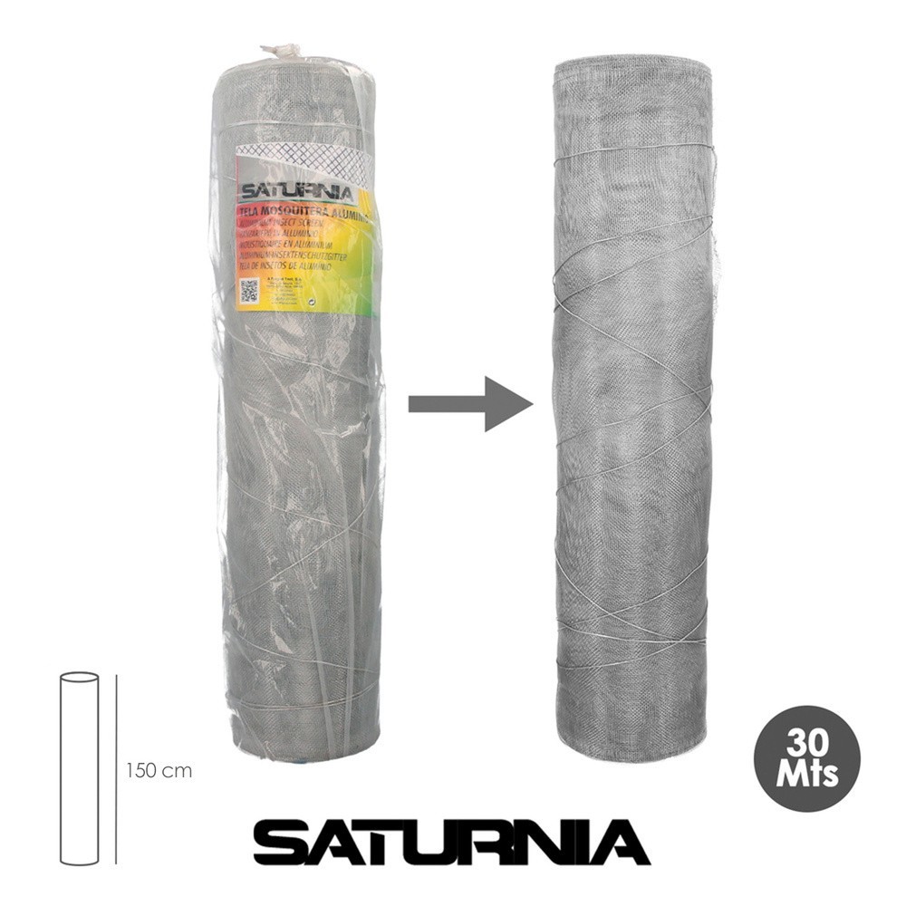 Tela Mosquitera Aluminio 18x14 Ancho 150 cm, Rollo 30 Metros, Malla Mosquitera Aluminio Anti Mosquitos, Antimoscas, al por Mayor