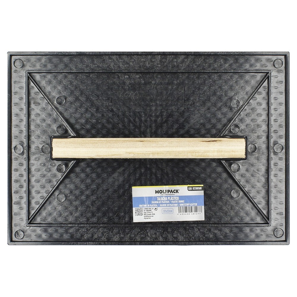 Talocha Plastico 32 x 22 cm, Mango Madera Negra Con Alveolos al por Mayor | Almacén de Ferretería