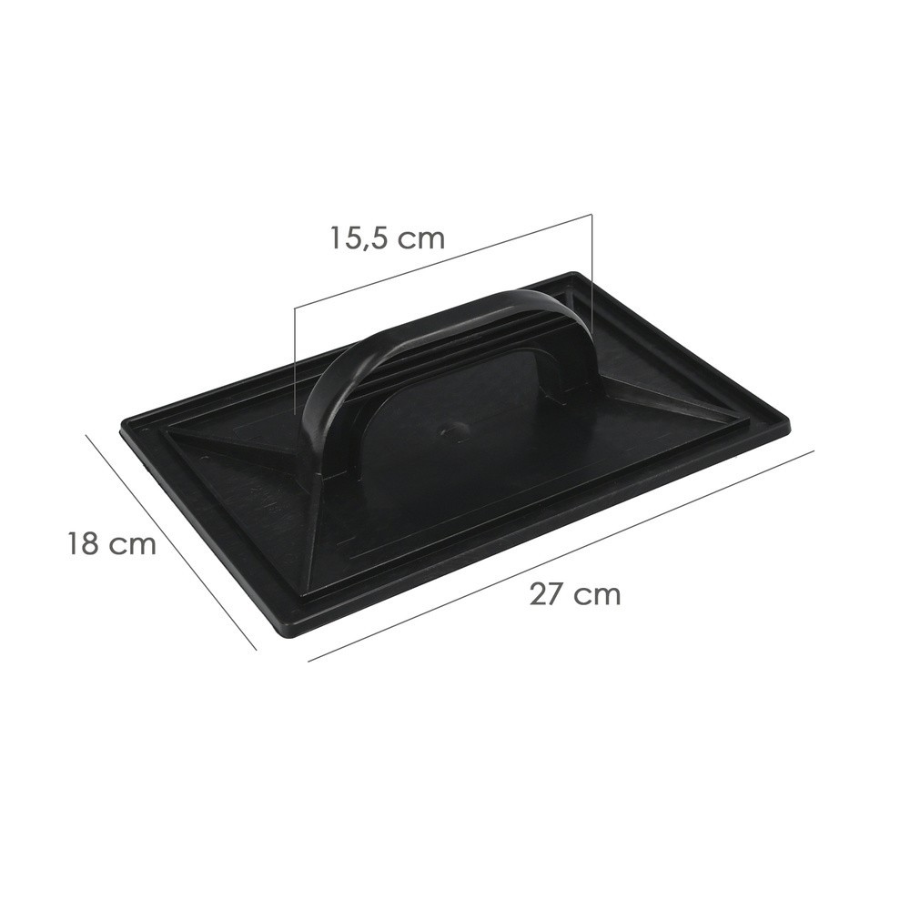 Talocha Plastico 27 x 18 cm, Mango Redondo Negro Con Alveolos al por Mayor | Almacén de Ferretería