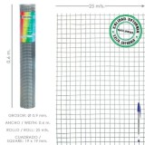 Malla Electrosoldada Ligera Galvanizada 19x19 Alto 60 cm, Rollo 25 Metros Uso Domestico al por Mayor | Almacén de Ferretería