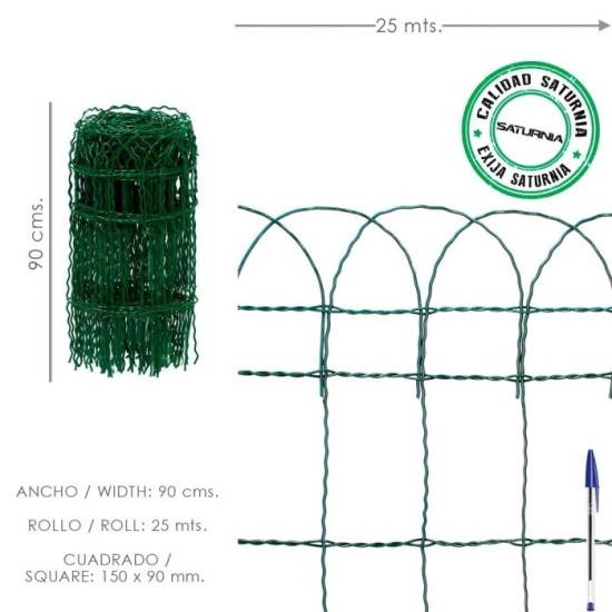 Malla Electrosoldada Plastificada Residence Altura 90 cm, Rollo 25 Metros al por Mayor | Almacén de Ferretería