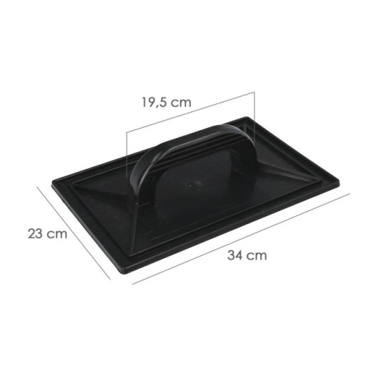 Talocha Plastico 34 x 23 cm, Mango Redondo Negro Con Alveolos al por Mayor | Almacén de Ferretería