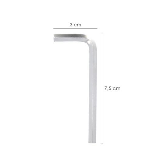 Llave Allen Standar Acero Cromo Vanadio Profesional 5,0 mm, Llave Hexagonal, Llave Allen Taller Mecanica, Llave Allen Bricolaje 