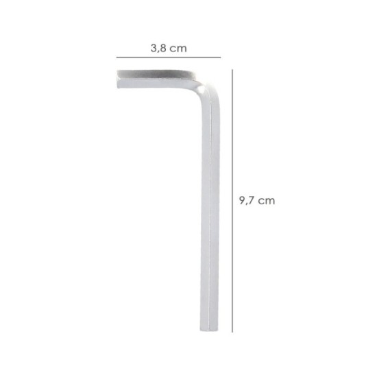 Llave Allen Standar Acero Cromo Vanadio Profesional 7,0 mm, Llave Hexagonal, Llave Allen Taller Mecanica, Llave Allen Bricolaje 