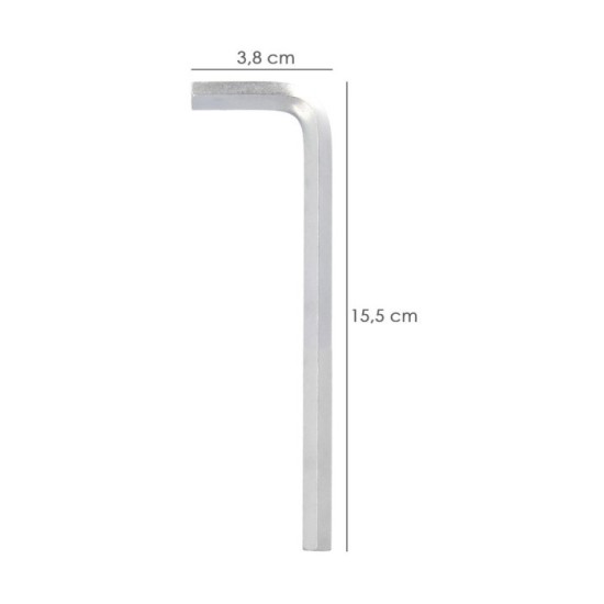 Llave Allen Larga Acero Cromo Vanadio Profesional 8,0 mm, Llave Hexagonal, Llave Allen Taller Mecanica, Llave Allen Bricolaje al
