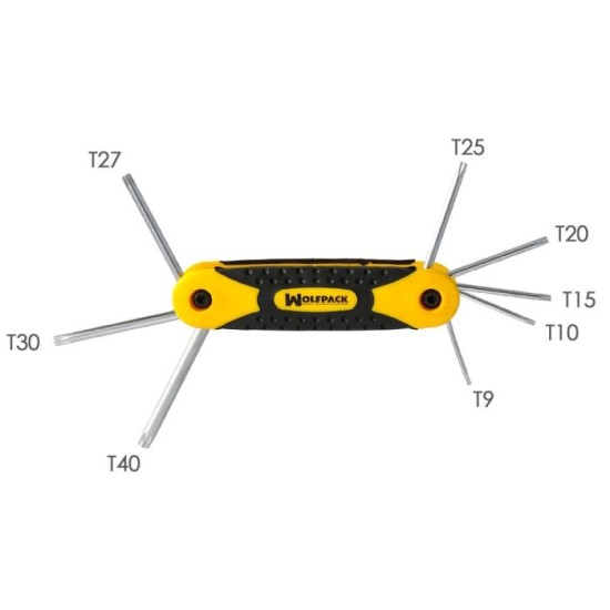 Juego Llaves Torx Plegable  8 Piezas Inviolable, Llave Torx Hexagonal, Llave Estrella, Llave Allen Estrella al por Mayor | Almac
