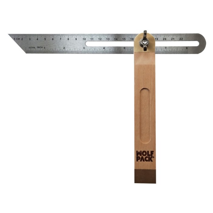 Escuadra Medidora Biselada Con Escala 22 cm, Falsa Escuadra, Escuadra Biselada, Escuadra de Carpintero, Escuadra Combinada al po