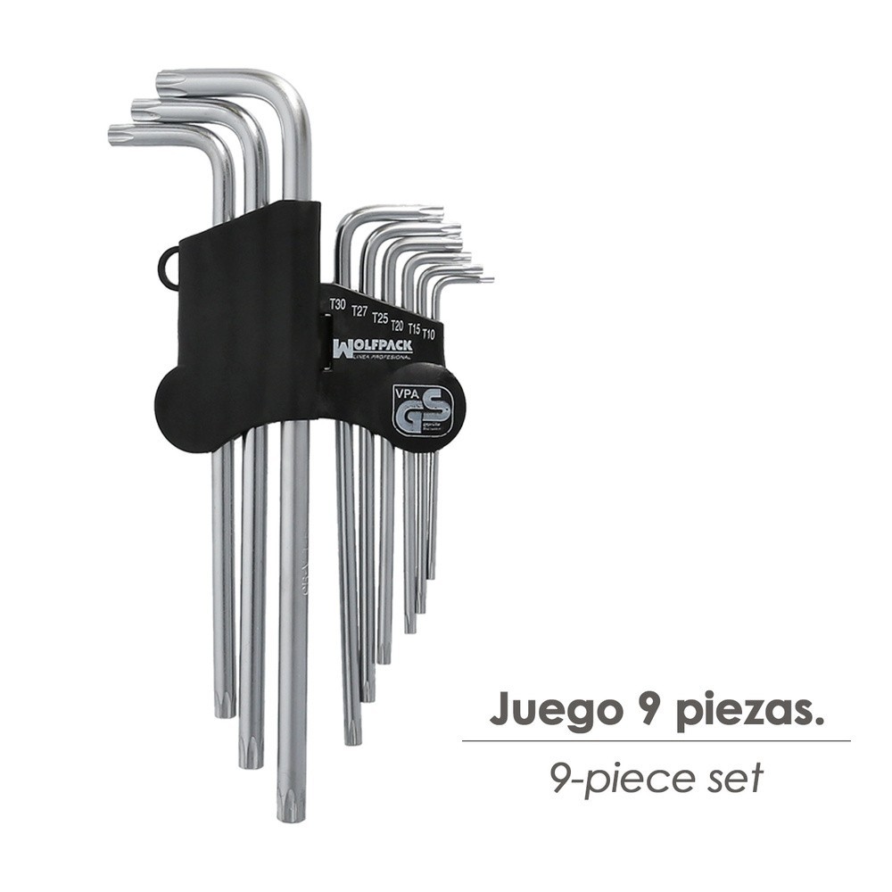 Juego Llaves Torx "L" 9 Piezas Largo Inviolable al por Mayor | Almacén de Ferretería