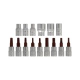 Llave Dinamometrica 1/4" Con 9 Puntas Hexagonales y 5 Vasos, Llave De Torque Camiones, Coches, Motos, Micro Ajustes, Acero CRV a