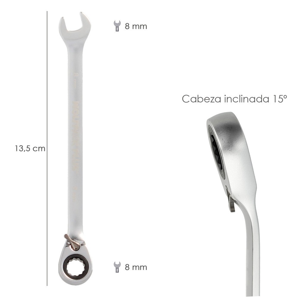 Llave Combinada Con Carraca 8 mm, DIN 3113 al por Mayor | Almacén de Ferretería