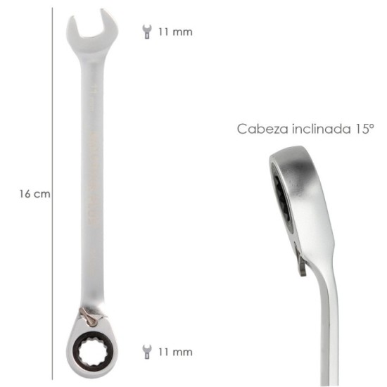 Llave Combinada Con Carraca 11 mm, DIN 3113 al por Mayor | Almacén de Ferretería
