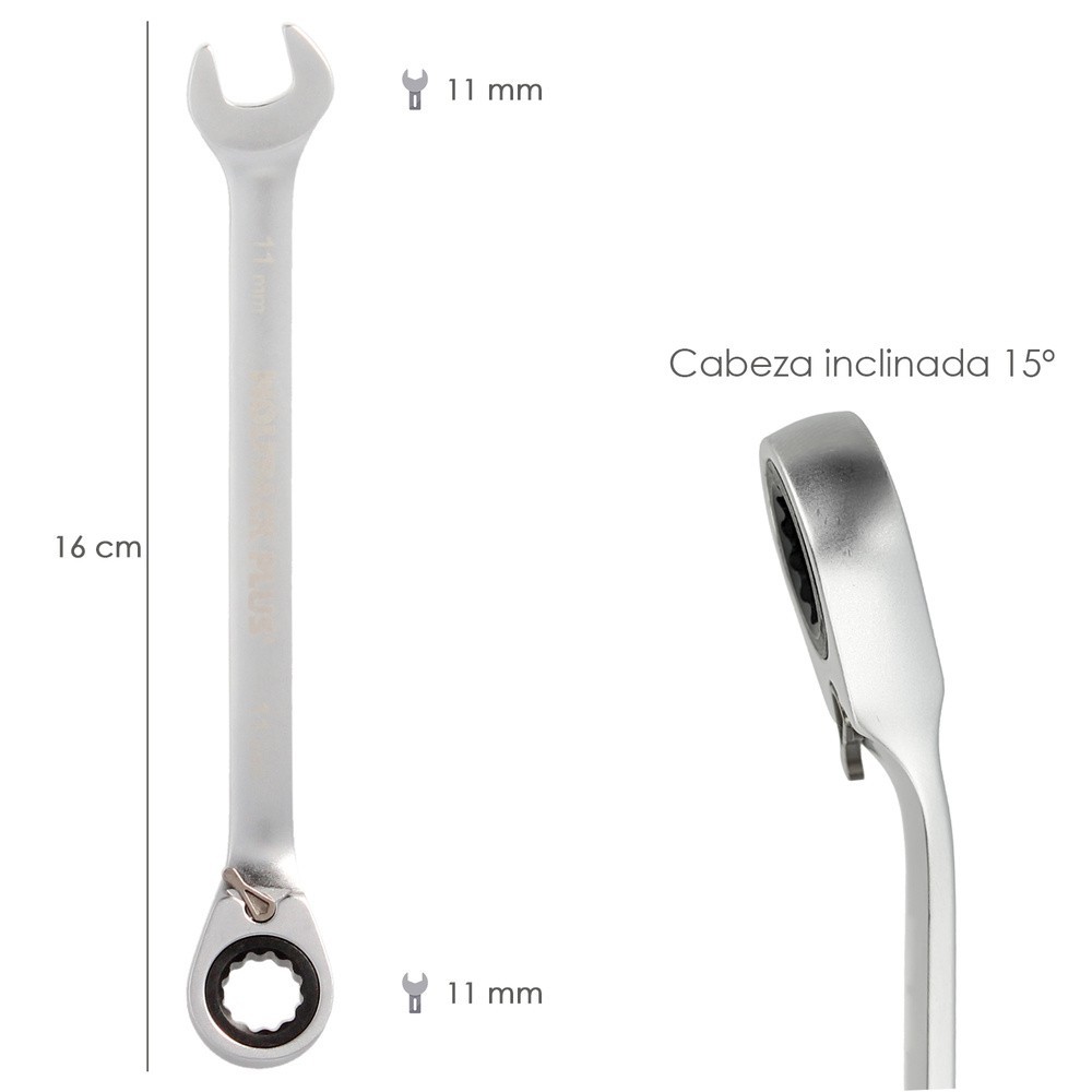 Llave Combinada Con Carraca 11 mm, DIN 3113 al por Mayor | Almacén de Ferretería