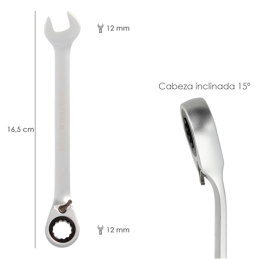 Llave Combinada Con Carraca 12 mm, DIN 3113 al por Mayor | Almacén de Ferretería