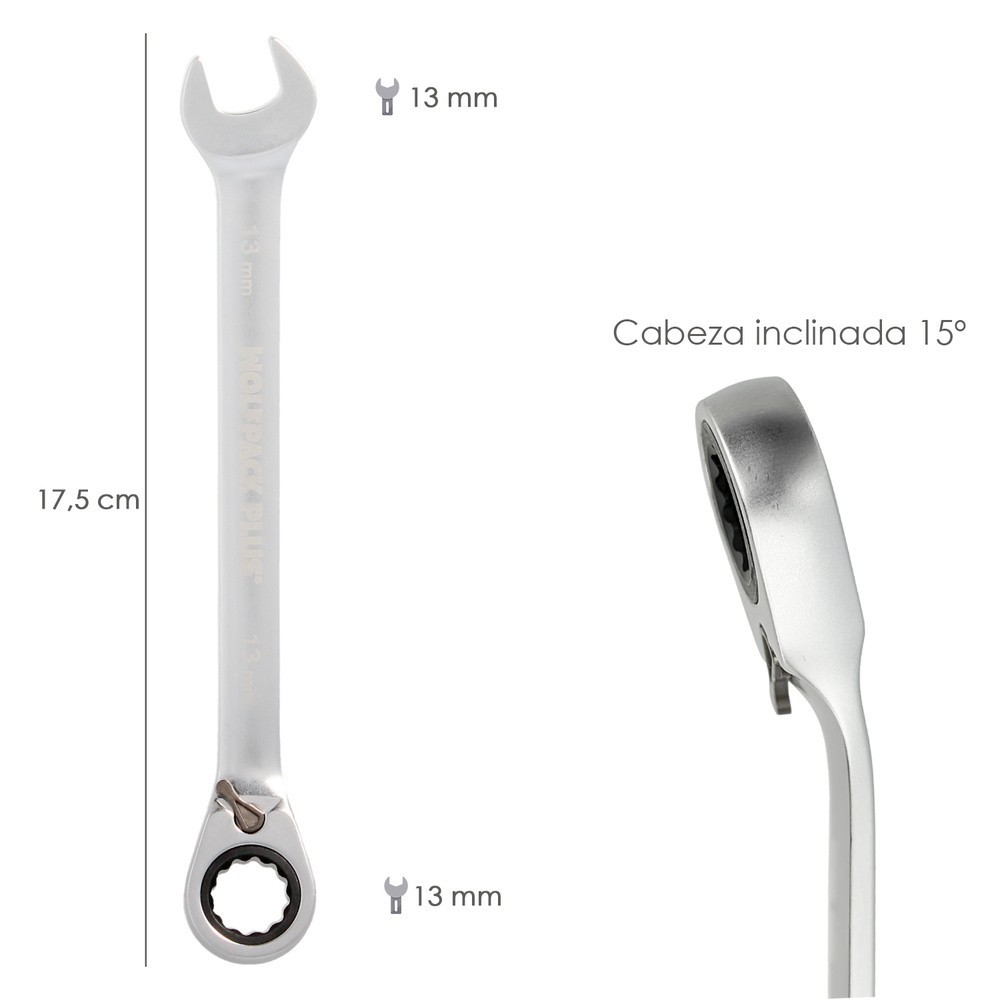 Llave Combinada Con Carraca 17 mm, DIN 3113 al por Mayor | Almacén de Ferretería